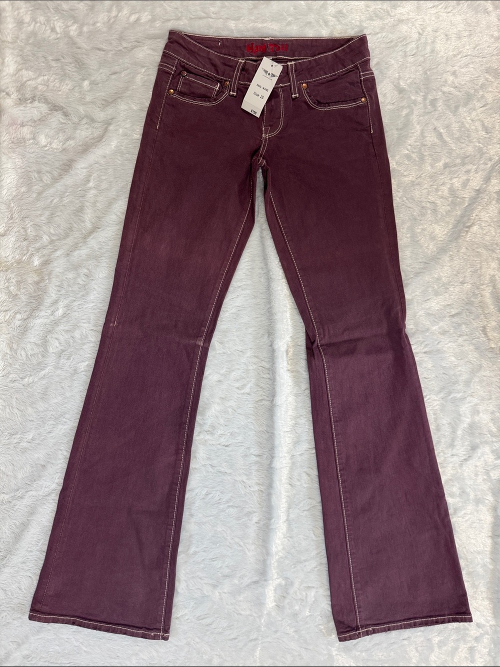 Hard Tail NWT Wine-Plum Flare Jeans Style Holly Size 25